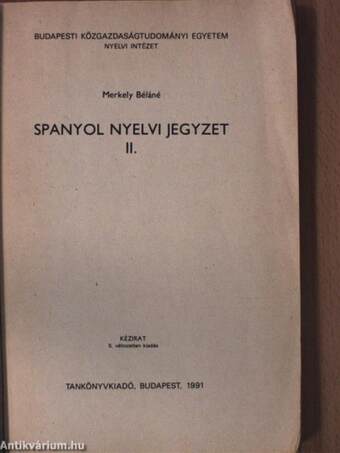 Spanyol nyelvi jegyzet II.