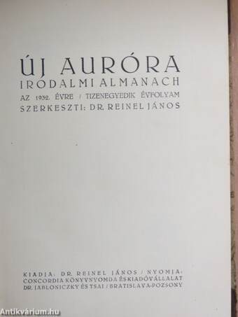 Új Auróra az 1932. évre