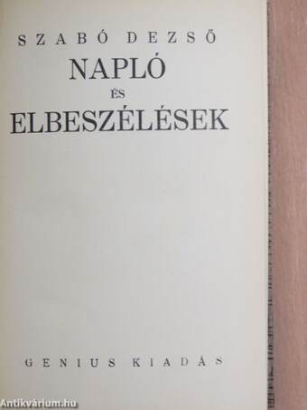 Napló és elbeszélések 