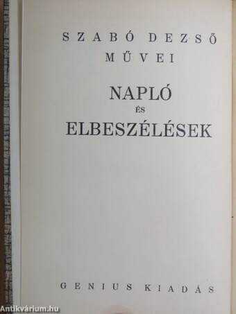 Napló és elbeszélések 