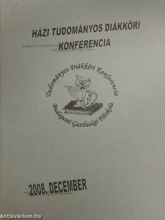 Budapesti Gazdasági Főiskola Tudományos Diákköri Konferencia 2008.