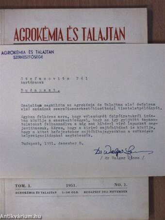 Agrokémia és Talajtan 1951-1998. január-december/1999/3-4./2000-2013. január-december/2014/1.