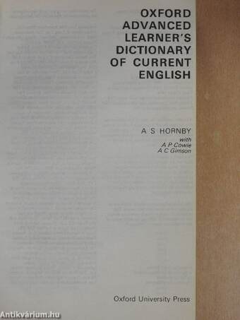 Oxford Advanced Learner's Dictionary of Current English