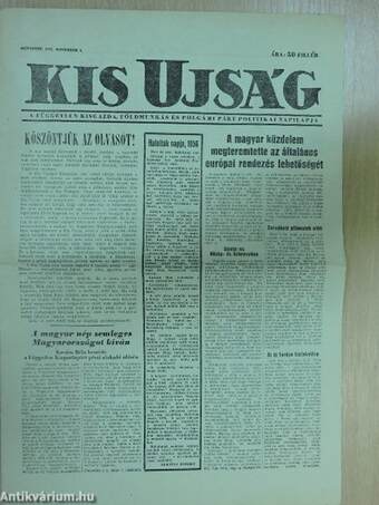 Kis Ujság 1956. november 1.