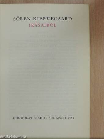 Sören Kierkegaard írásaiból