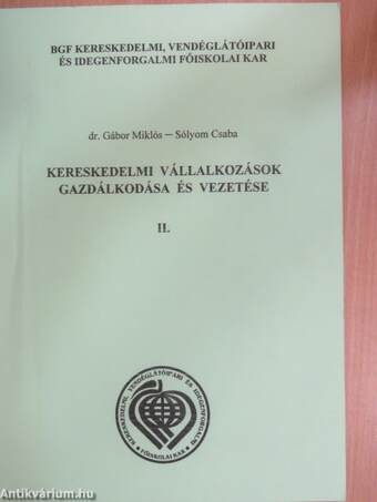 Kereskedelmi vállalkozások gazdálkodása és vezetése II.