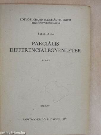 Parciális differenciálegyenletek 2.