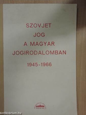 Szovjet jog a magyar jogirodalomban