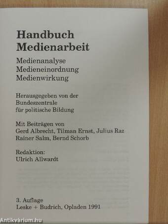 Handbuch Medienarbeit