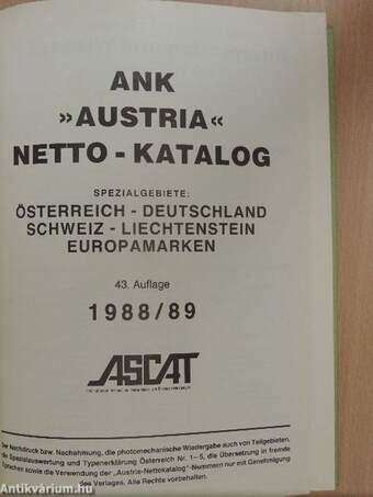 ANK »Austria« Netto - Katalog 1988/89.