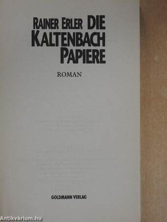 Die Kaltenbach Papiere