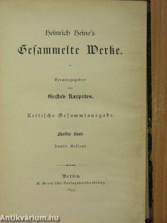 Heinrich Heine's Gesammelte Werke 5.