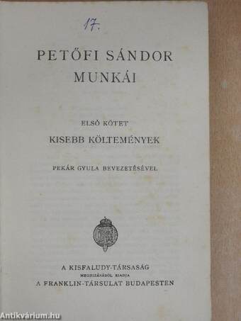 Petőfi Sándor munkái I-IV.