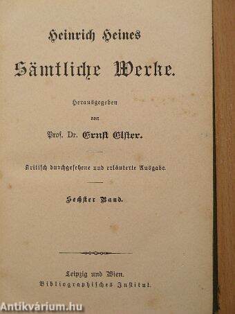 Heinrich Heines Sämtliche Werke 6. (gótbetűs)