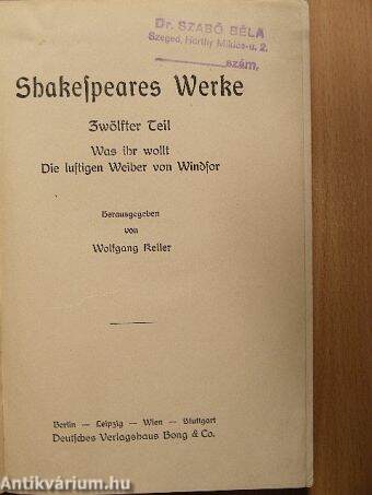 Shakespeares Werke 12-14.