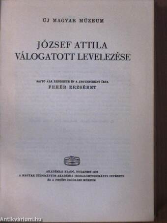 József Attila válogatott levelezése