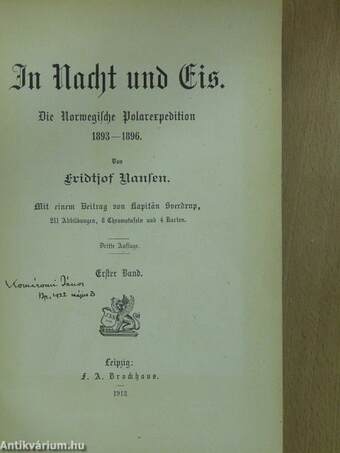 In Nacht und Eis I-II. (Komáromi János könyvtárából) (gótbetűs) (töredék)