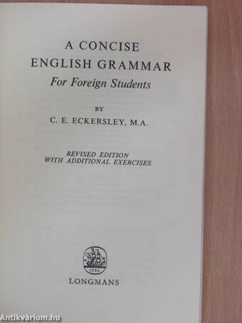 A Concise English Grammar for Foreign Students