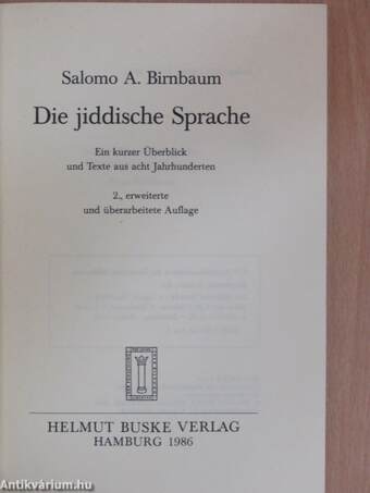 Die jiddische Sprache