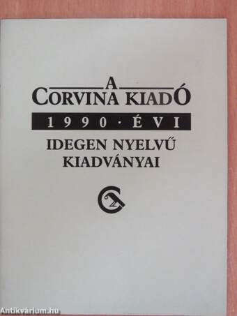 A Corvina Kiadó 1990. évi idegen nyelvű kiadványai