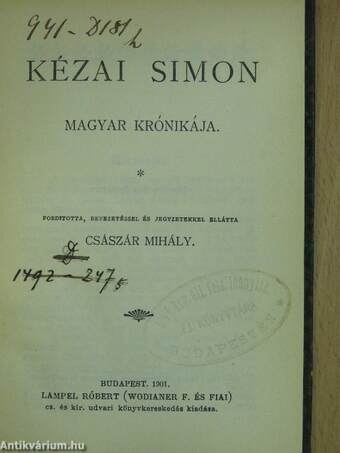 Kézai Simon magyar krónikája