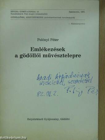 Emlékezések a gödöllői művésztelepre (dedikált példány)