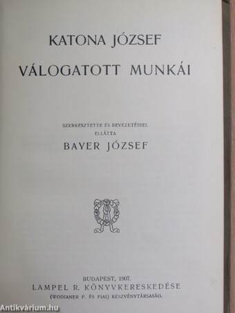 Katona József válogatott munkái