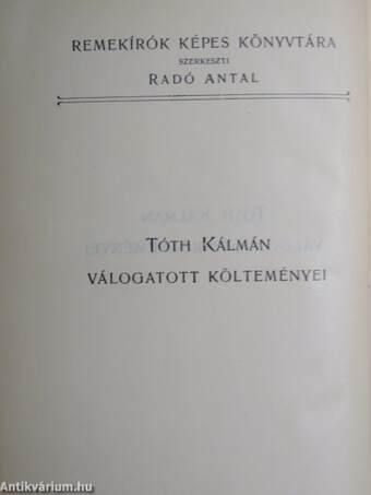 Tóth Kálmán válogatott költeményei