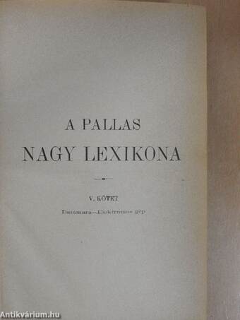 A Pallas Nagy Lexikona V. (töredék)