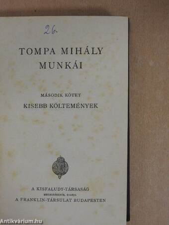 Tompa Mihály munkái II.