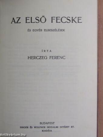 Az első fecske