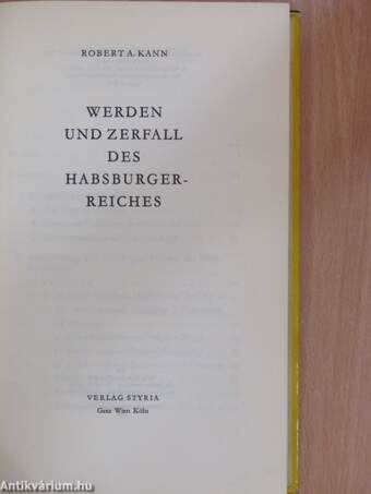 Werden und Zerfall des Habsburgerreiches