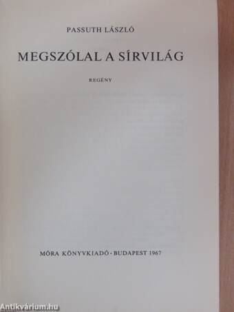 Megszólal a sírvilág