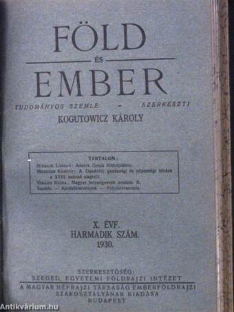 Föld és Ember 1930/1-6.