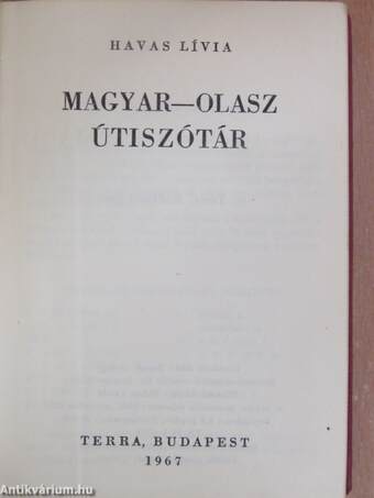 Magyar-olasz/Olasz-magyar útiszótár