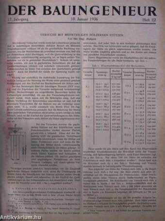 Der Bauingenieur 1936. Januar-Dezember