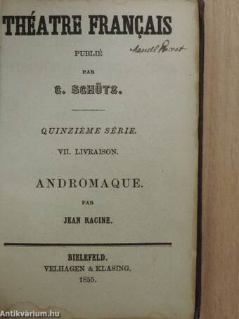 "12 kötet a Théatre Francais sorozatból (nem teljes sorozat)"