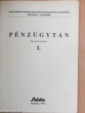 Pénzügytan I.