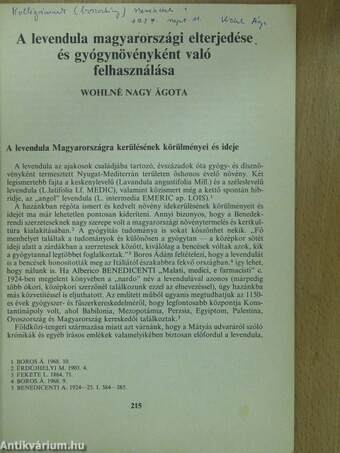 A levendula magyarországi elterjedése és gyógynövényként való felhasználása (dedikált példány)