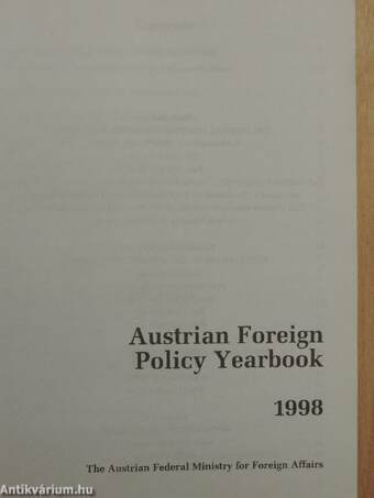 Austrian Foreign Policy Yearbook 1998