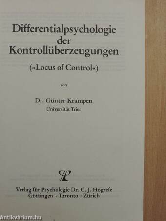 Differentialpsychologie der Kontrollüberzeugungen