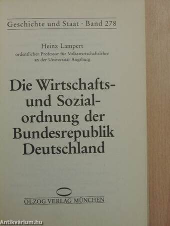 Die Wirtschafts- und Sozialordnung der Bundesrepublik Deutschland