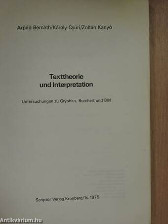 Texttheorie und Interpretation