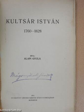 Kultsár István 1760-1828