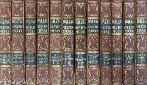 "12 kötet a Balzac mesterművei sorozatból"