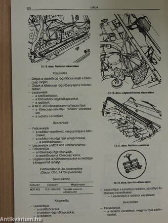 Dácia típusú személygépkocsik javítási kézikönyve