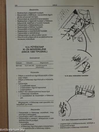 Dácia típusú személygépkocsik javítási kézikönyve