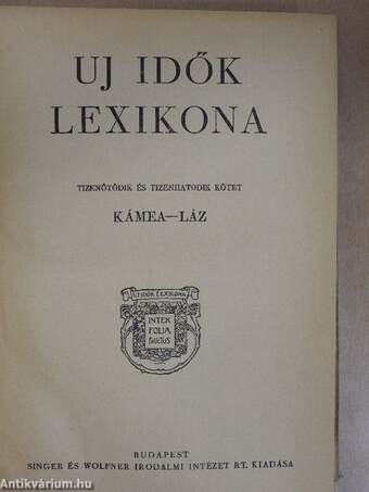 Uj idők lexikona 15-16. (töredék)