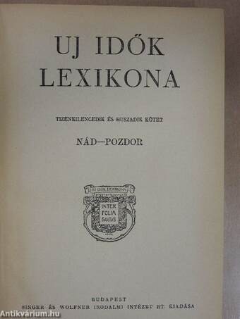 Uj idők lexikona 19-20. (töredék)