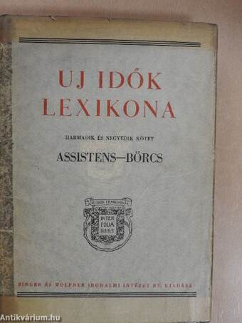 Uj idők lexikona 3-4. (töredék)